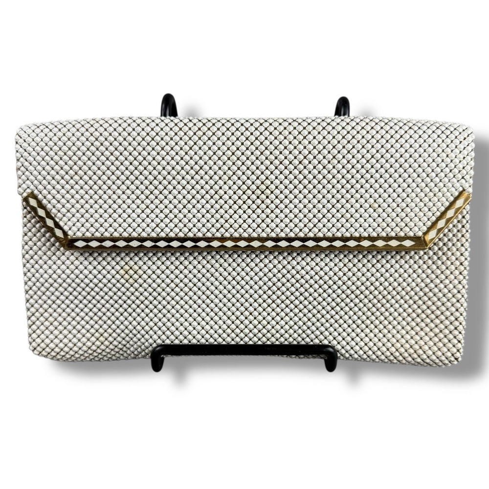 Vintage Whiting & Davis Mesh Clutch Made in USA w/‎ Mirror Gold Tone Trim *READ* - Picture 3 of 16